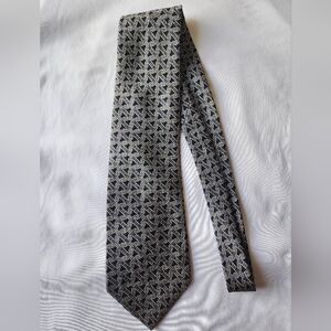 Davud Lawrence Necktie, Men's Blue Pattern Formal Silk Tie 57" X 3.5"